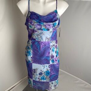 Rampage purple multicolor floral stretch dress